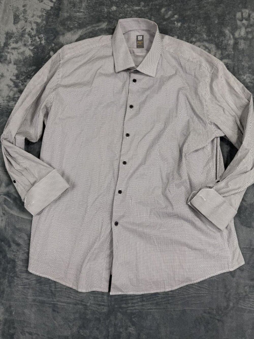 Stacy Adams Mens Polka Dot Performance Tech Button-Up Shirt Regular Fit 2XL